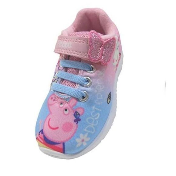 W Lamb Peppa Pig Best Friends Girls Jogger Trainers Pink - Picture 1 of 6